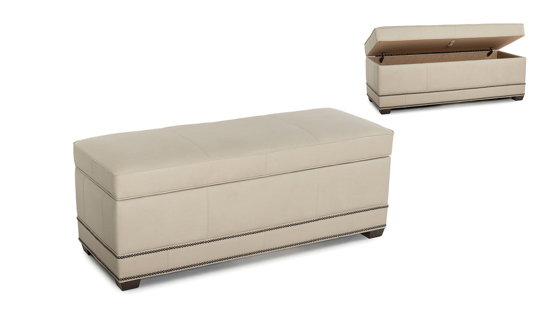 Smith Brothers SB885 Leather Occasional Ottoman