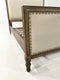 The Fox & Roe Maison Cream Fabric Panel Bed In Wire Brush Salvage Grey Finish