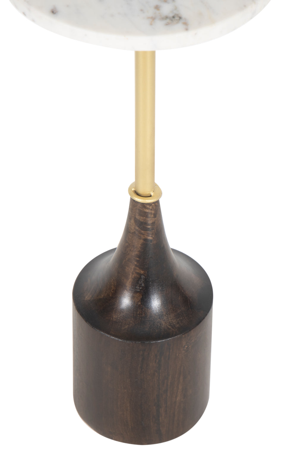 Walnut finish bottom in white background.