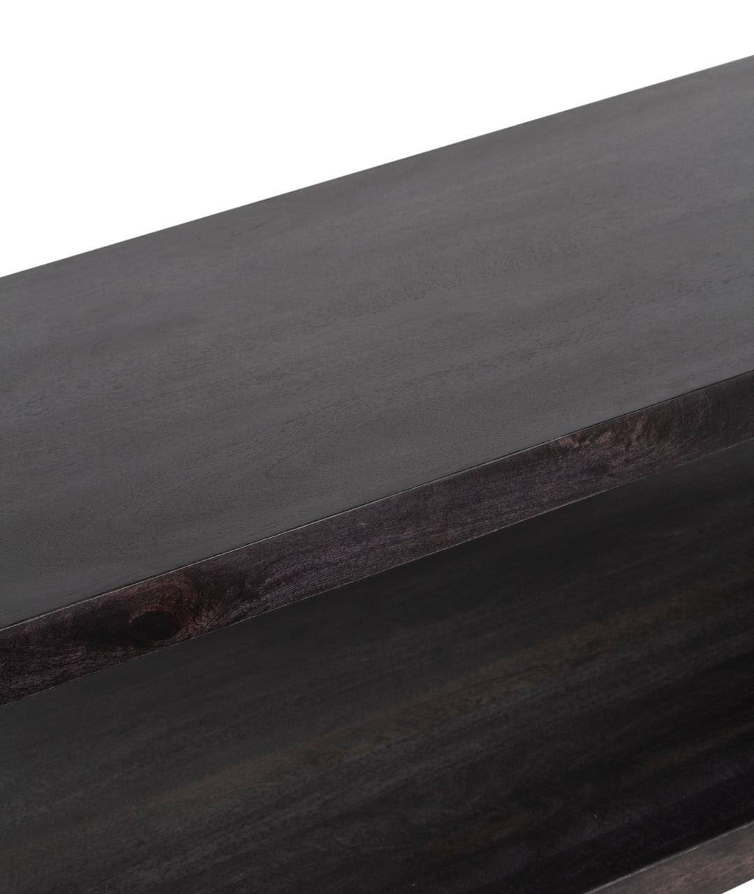 Charcoal Folsom Rectangular Coffee Table with a closeup view of top on white background