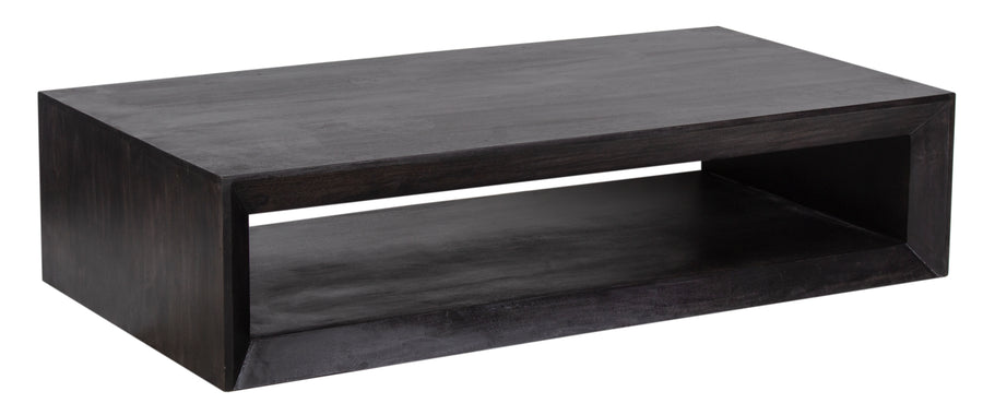 Charcoal Vernon Large Rectangular Coffee Table with a complete view on white background