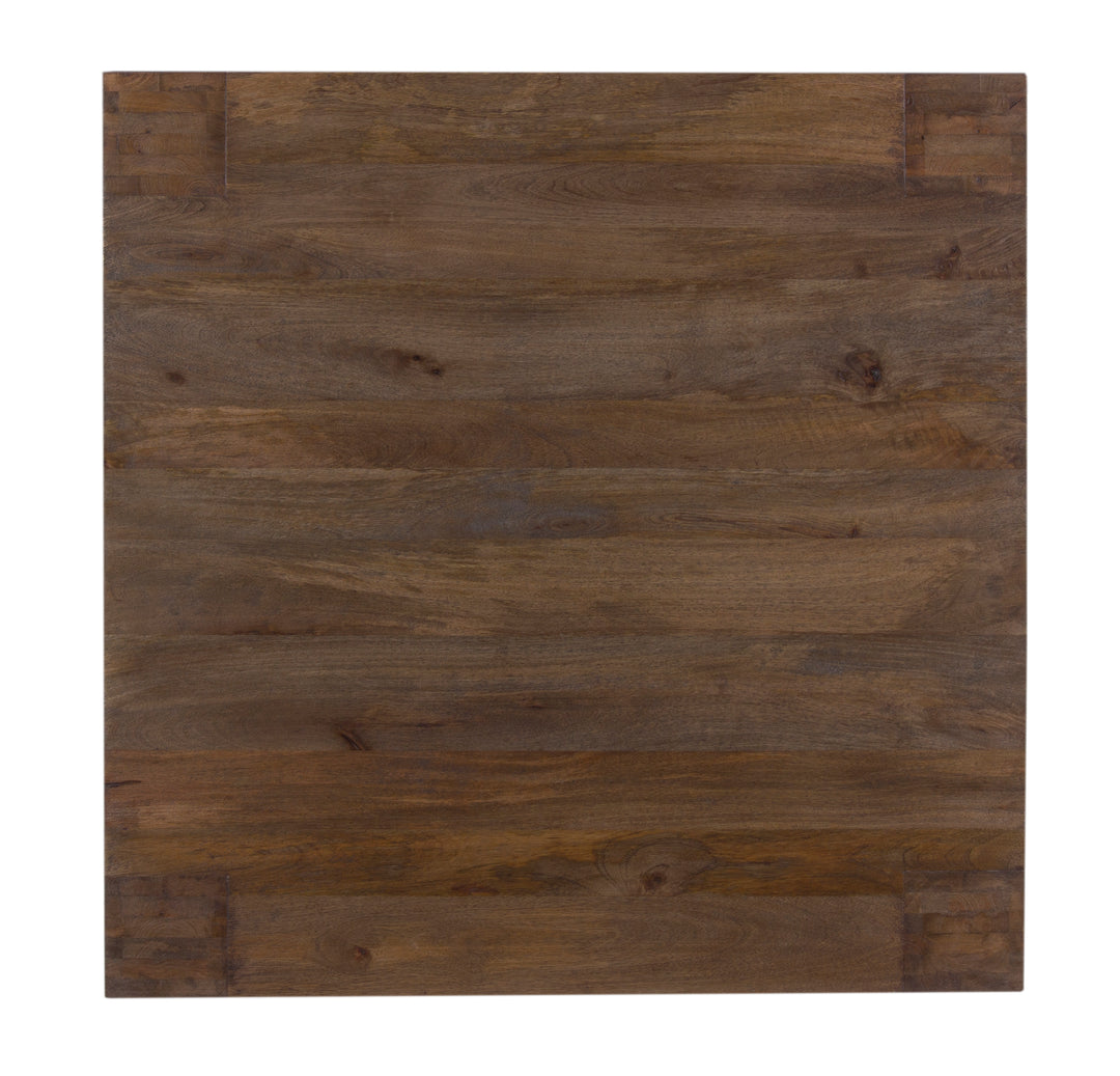 Brown Palisades Square Coffee Table seen from the top on white background