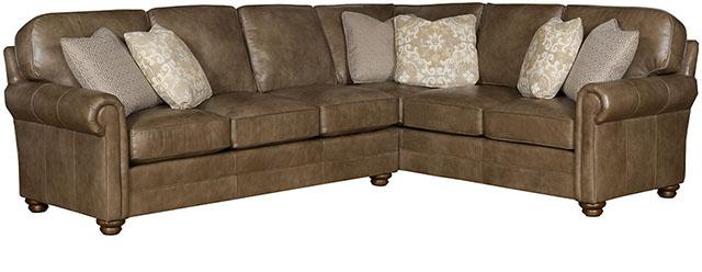 The Bentley Custom Leather Sectional King Hickory Furniture