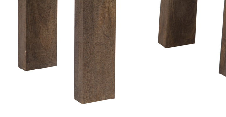 Brown Terra Side Table with legs closeup view on white background