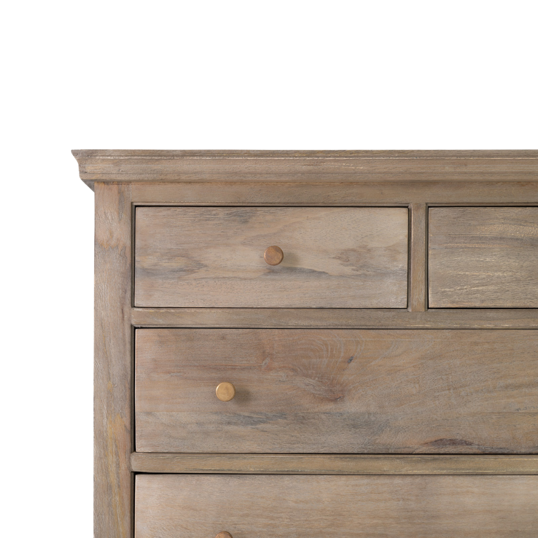 The Fox & Roe Maison 12 Drawer Dresser in Sandblast Salvage Grey Finish