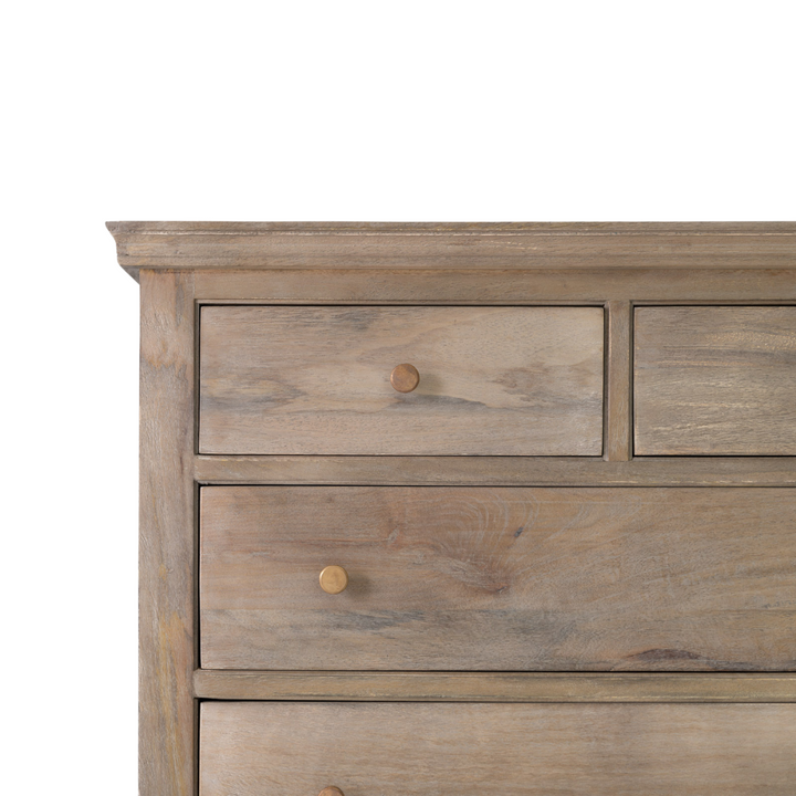 The Fox & Roe Maison 12 Drawer Dresser in Sandblast Salvage Grey Finish