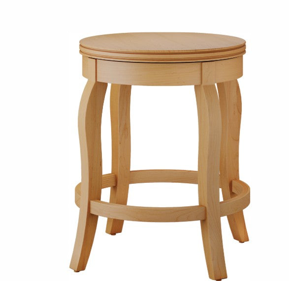 Mavin Amish Custom Furniture Rounded Stationary Backless Barstool