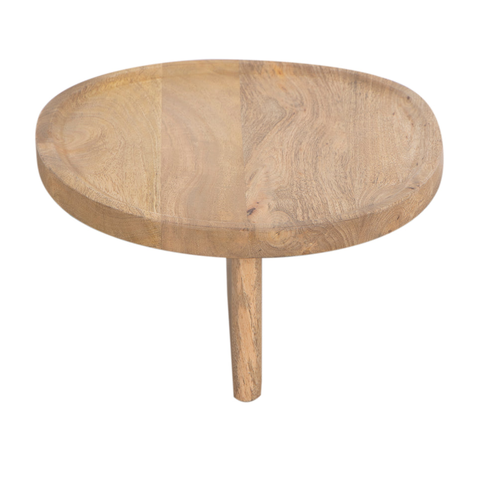 Beige Sadie Sofa Table seen from the side on a white background