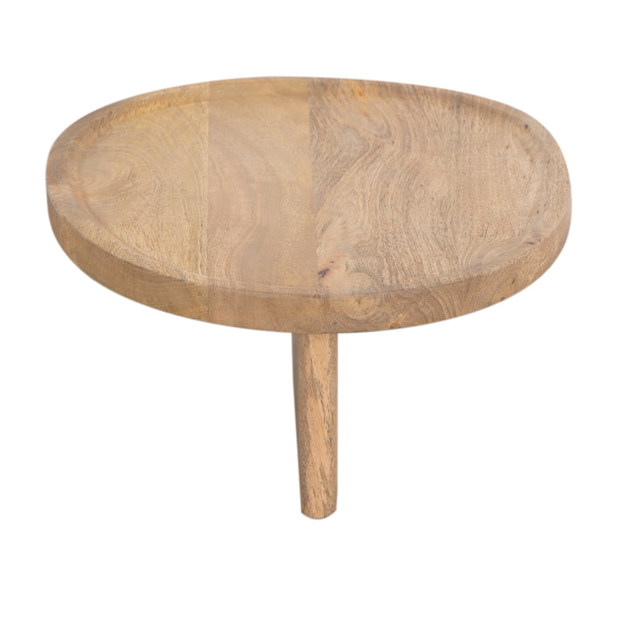 Beige Sadie Sofa Table seen from the side on a white background