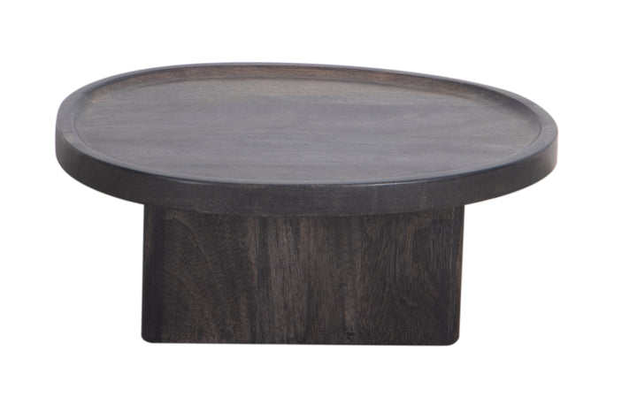 Black Sadie Sofa Table seen from the side on a white background