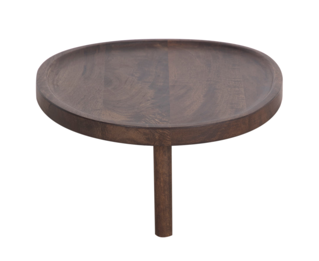 Brown Sadie Sofa Table seen from the side on a white background