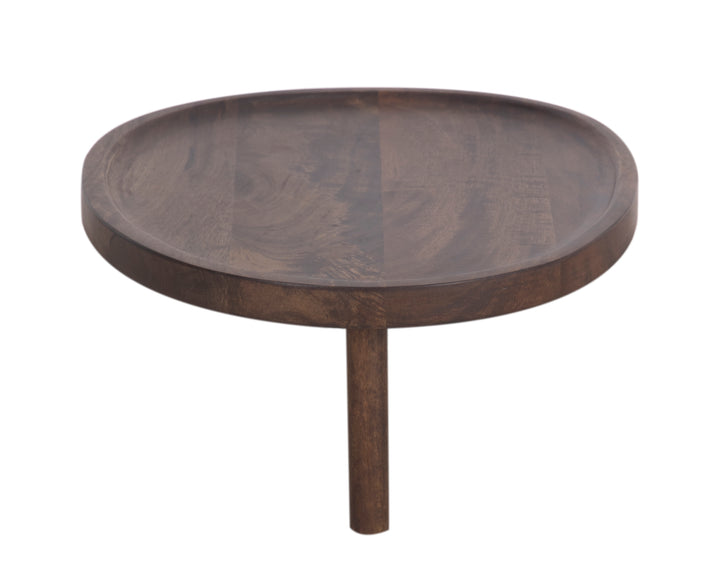 Brown Sadie Sofa Table seen from the side on a white background