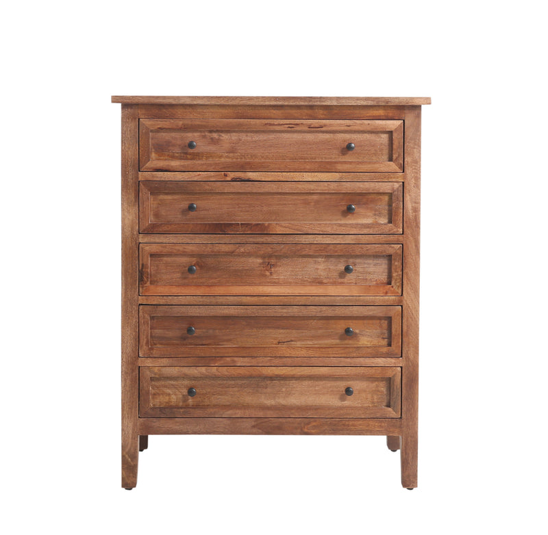 The Fox & Roe Marbon 5 Drawer Chest in Tahoe Brown Finish