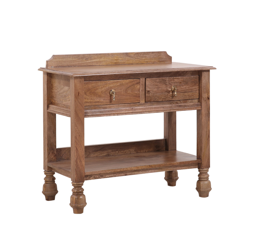 Brown Summerville Nightstand with two drawers on a white background