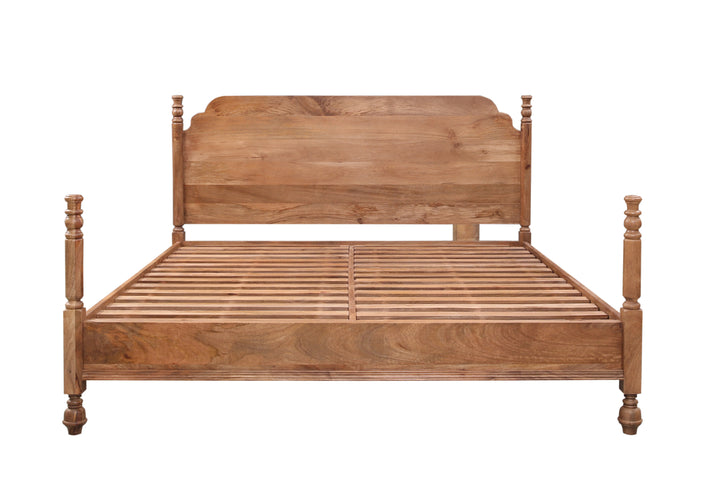The Summerville Platform Poster Bed in Washed Walnut Finish