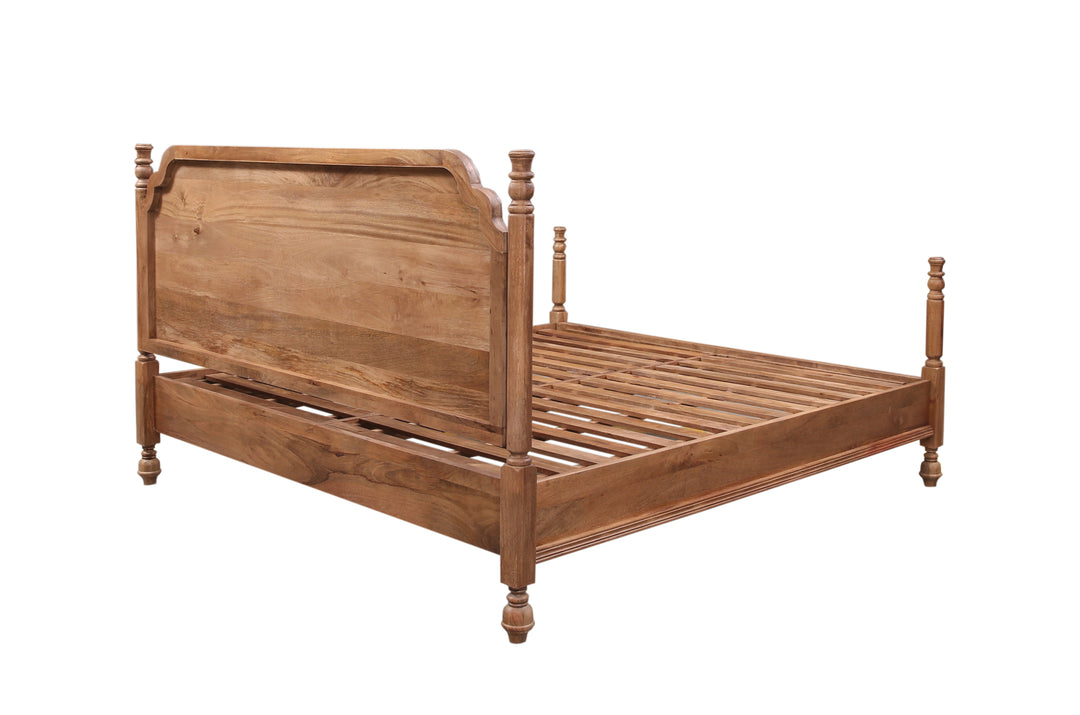 The Summerville Platform Poster Bed in Washed Walnut Finish