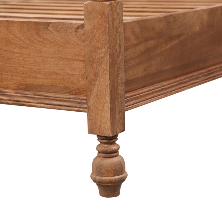 The Summerville Platform Poster Bed in Washed Walnut Finish