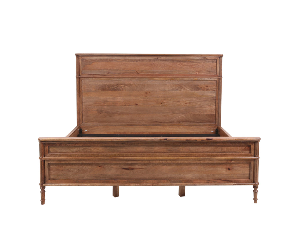 Brown Hugo Bed seen from the front on a white background