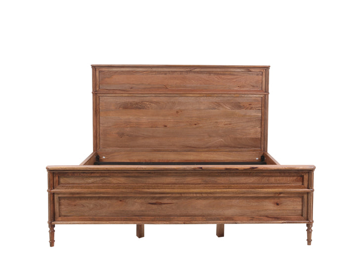 Brown Hugo Bed seen from the front on a white background