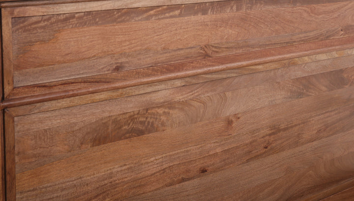 Brown Hugo Bed with a closeup view of back