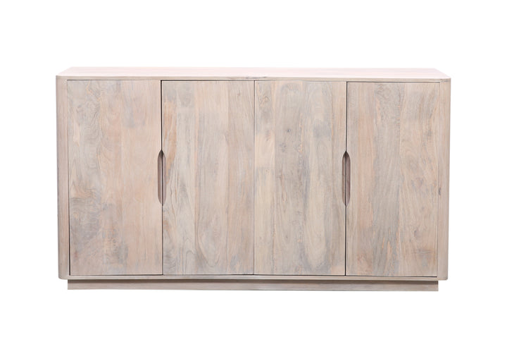 Breton wooden sideboard with four doors on a white background