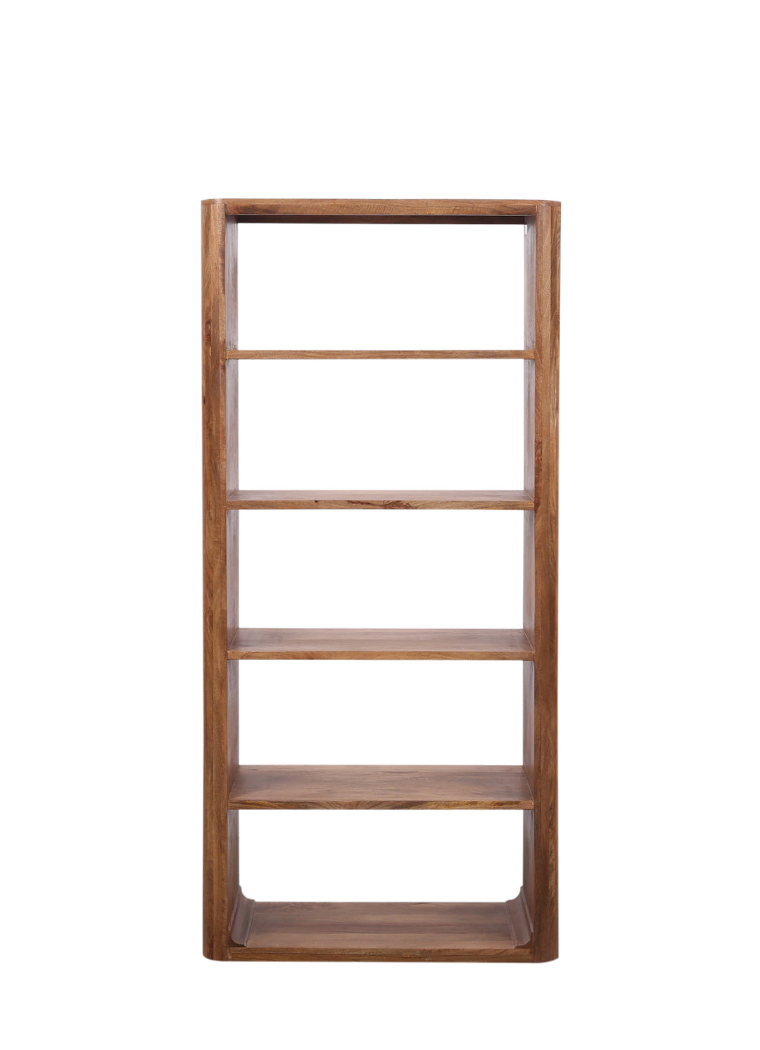 Brown Wooden Oslo Shelving seen from the front on a white background