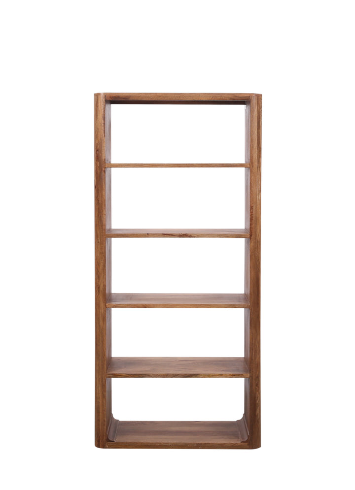 Brown Wooden Oslo Shelving seen from the front on a white background