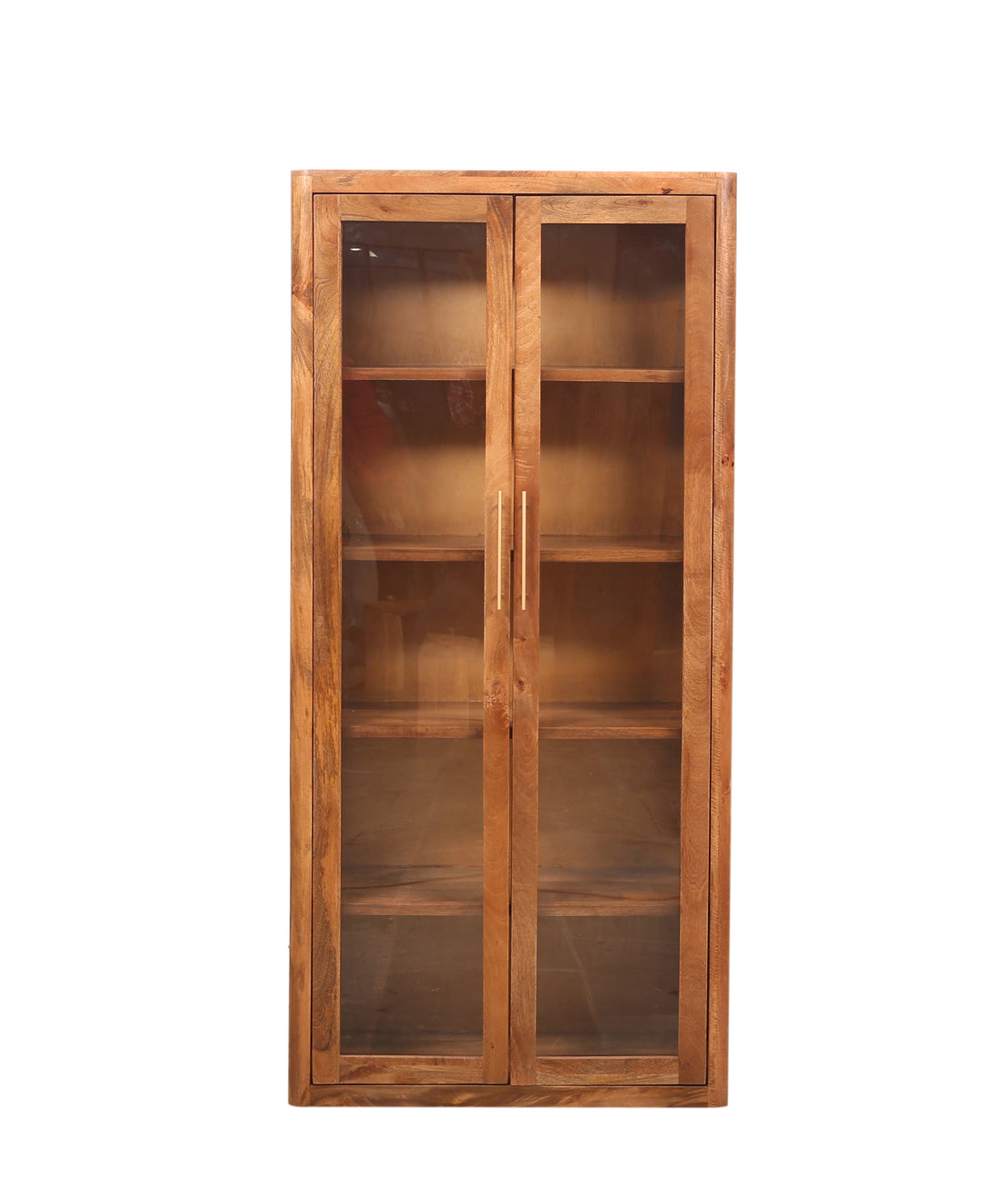 Brown Oslo Glass Cabinet seen from the front on a white background