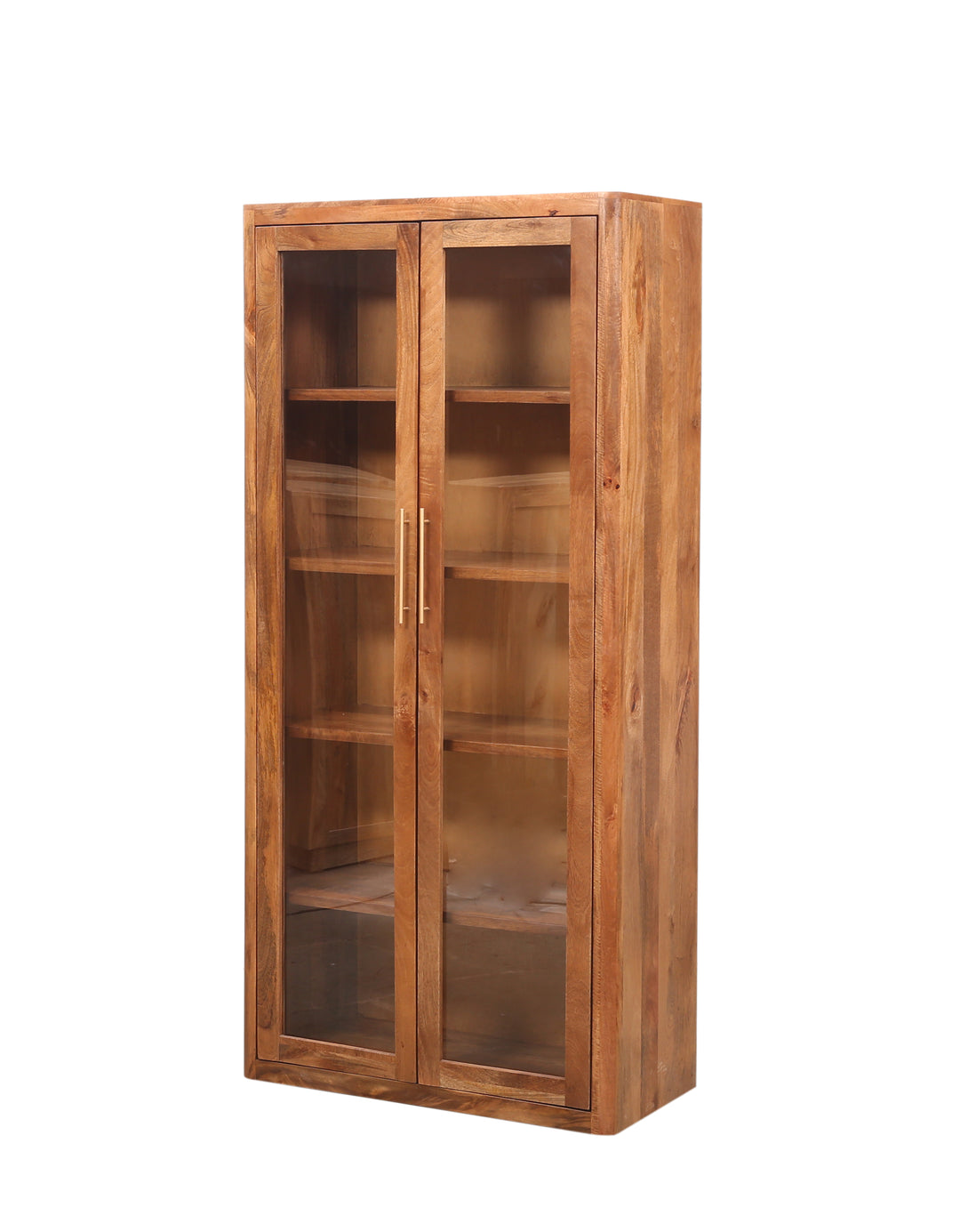 Brown Oslo Glass Cabinet with a complete view on a white background