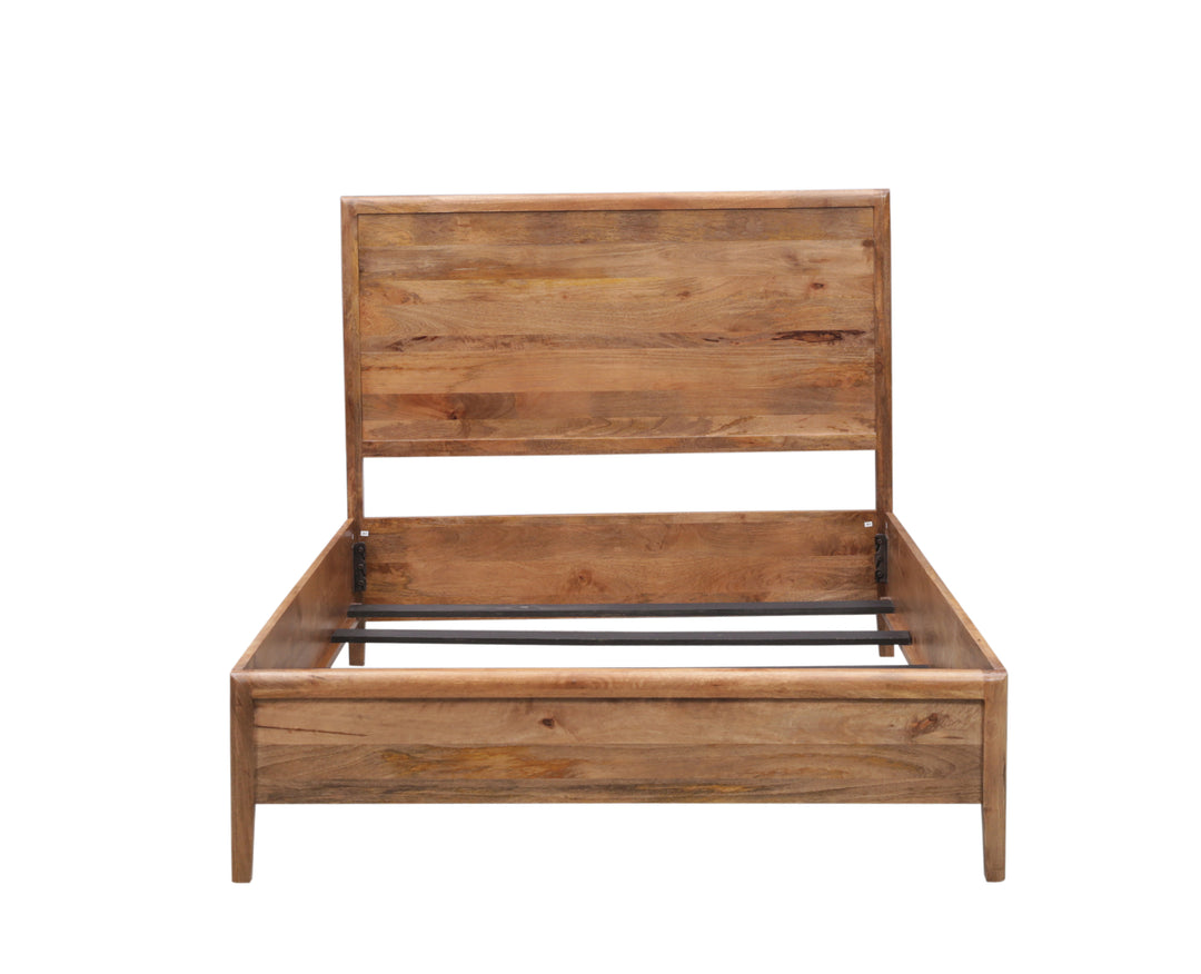 Brown Corwin Panel Bed without Mattress on a white background