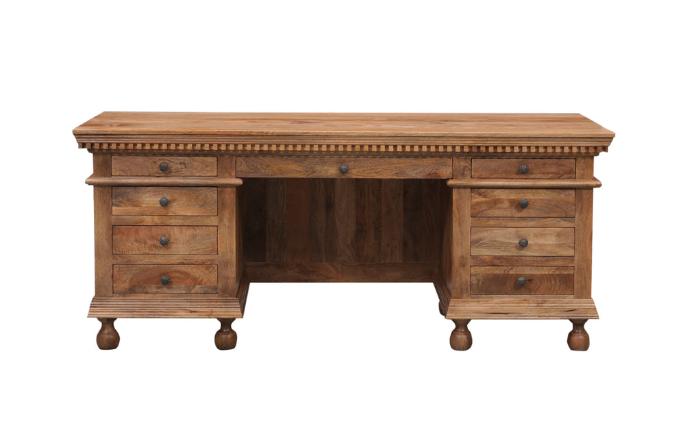 Brown St. James 76" Desk with a complete view on a white background