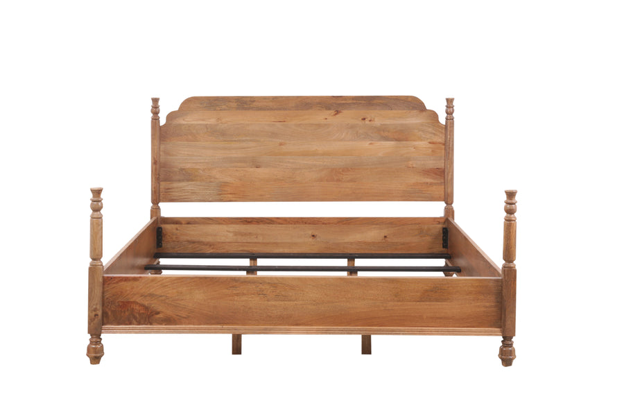 Wooden brown Summerville Poster Bed without mattress on a white background