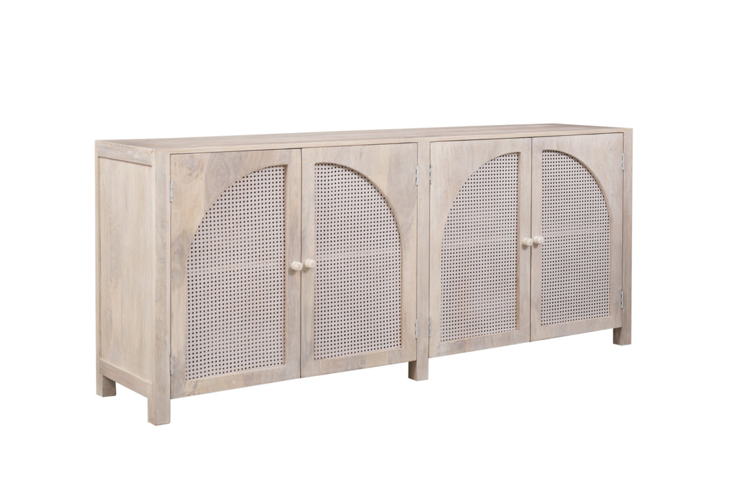 Olive Wash Tilda Sideboard seen from the side on a white background