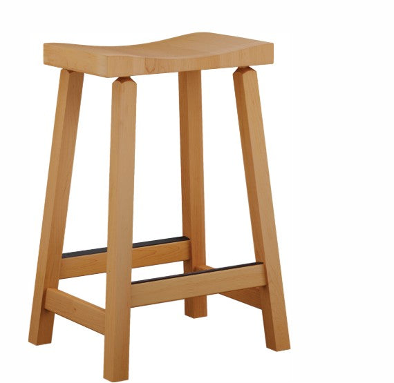 Mavin Amish Custom Furniture Saddle Backless Barstool