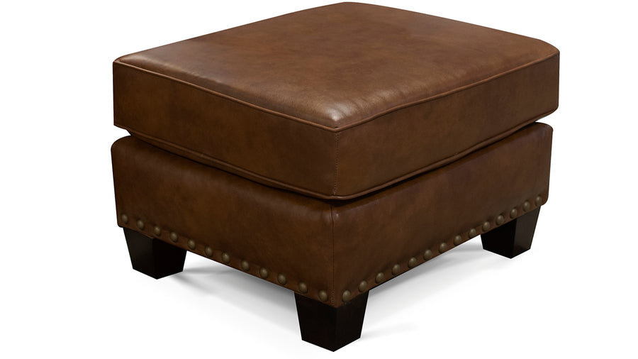 5307ALN Salem Leather Ottoman with Nails