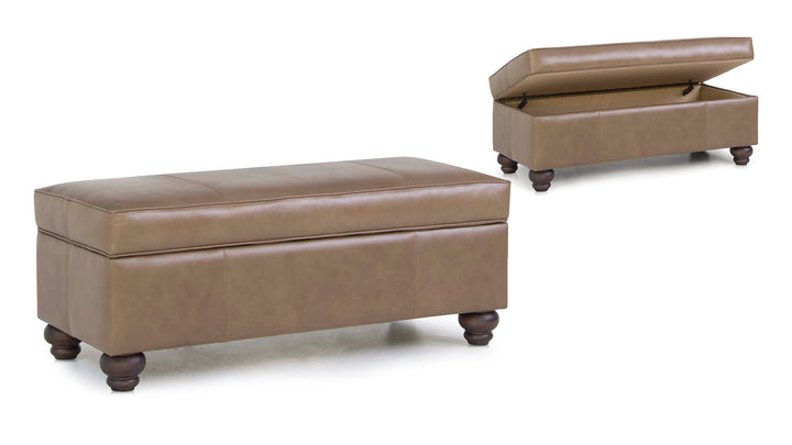 Smith Brothers SB901 Style Leather Occasional Storage Ottoman
