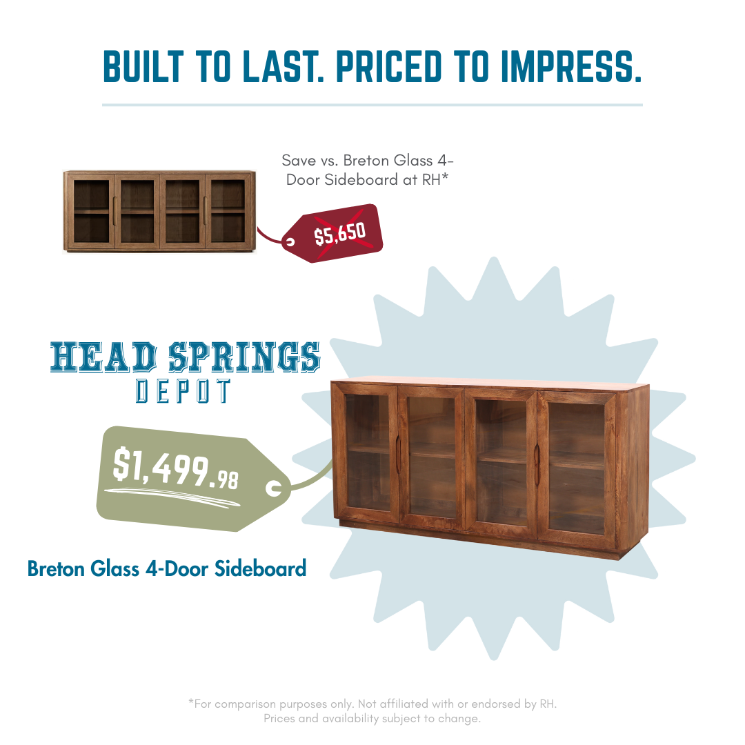 Comparison: Breton Glass 4-Door Sideboard vs RH