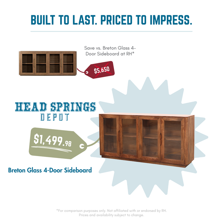 Comparison: Breton Glass 4-Door Sideboard vs RH