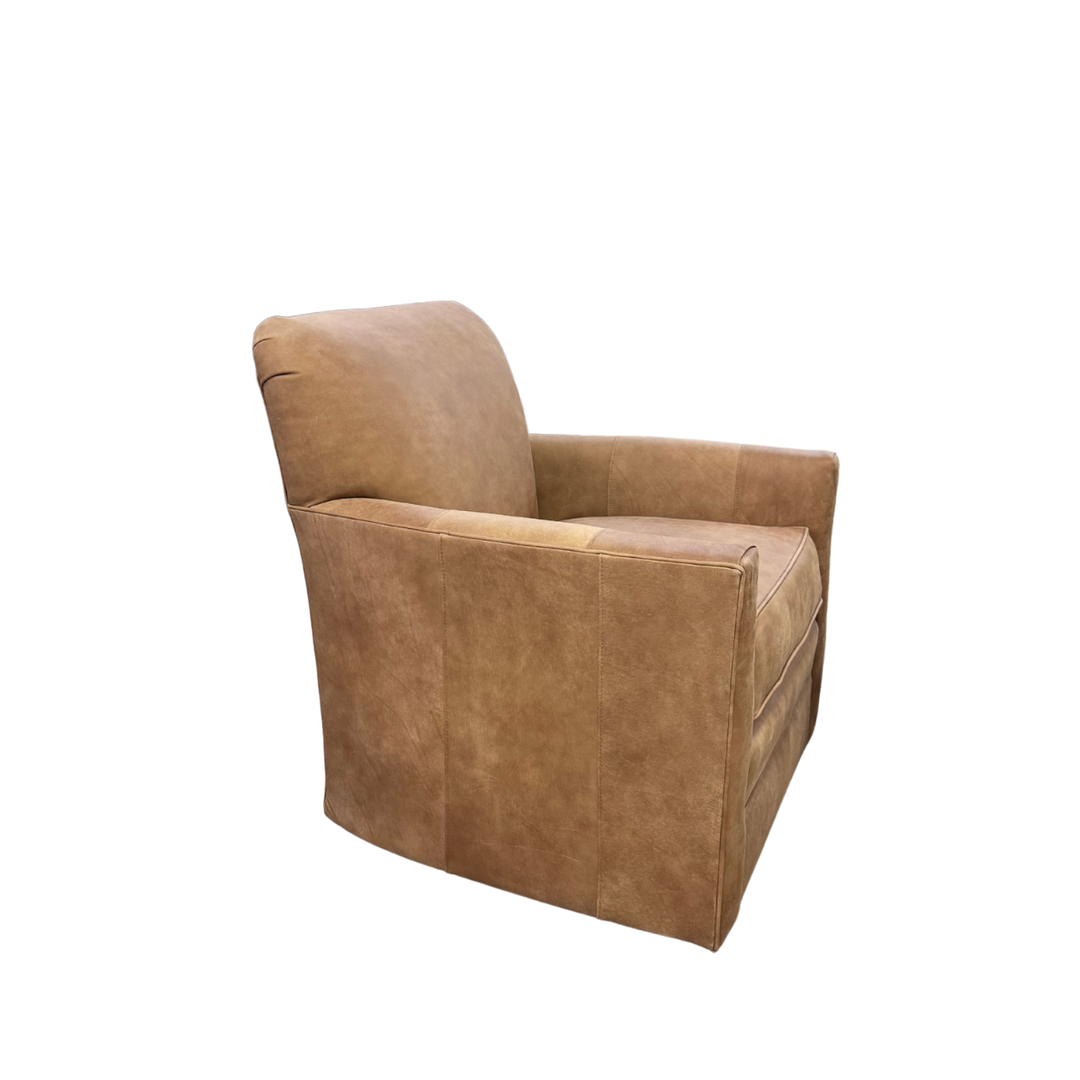 Becks Swivel Chair in Leather