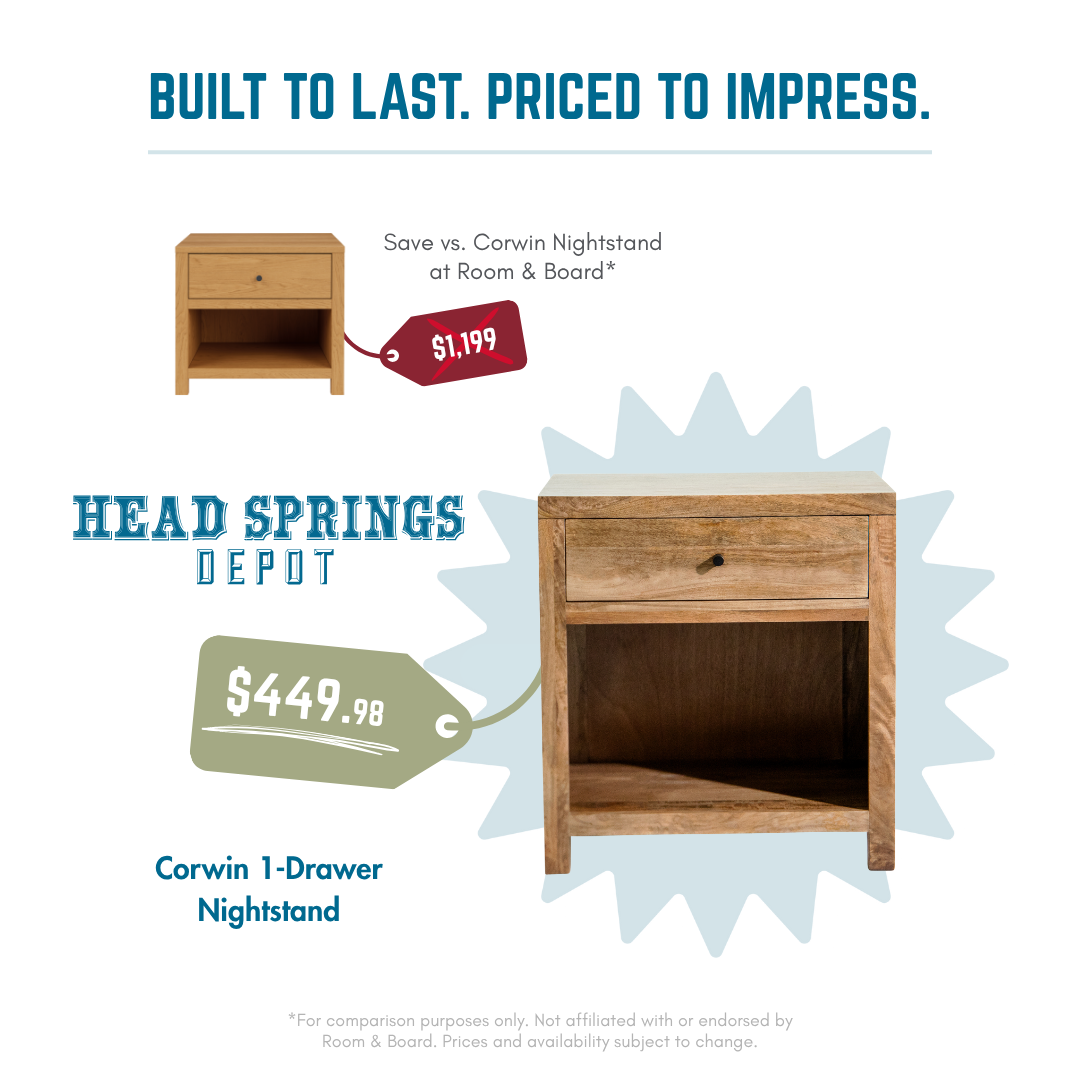 Comparison: Corwin 1-Drawer Nightstand vs Room & Board