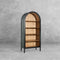 The Fox & Roe Hattie Open Bookcase in Washed Black and Walnut Finish