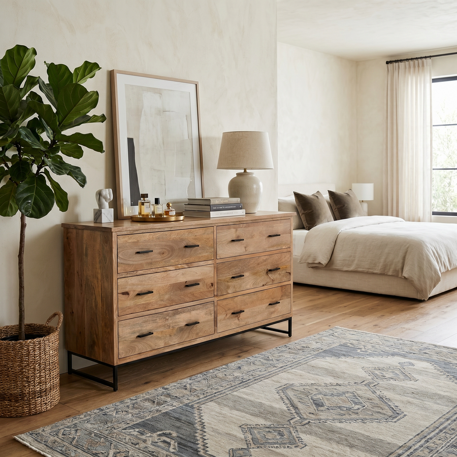 modern dresser sale Rosenell 8 Drawer Dresser Color: Black Oak Veneer