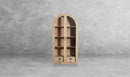 The Fox & Roe Elsa Glass Cabinet with Drawer Storage in Olive Wash & Beige Finishes