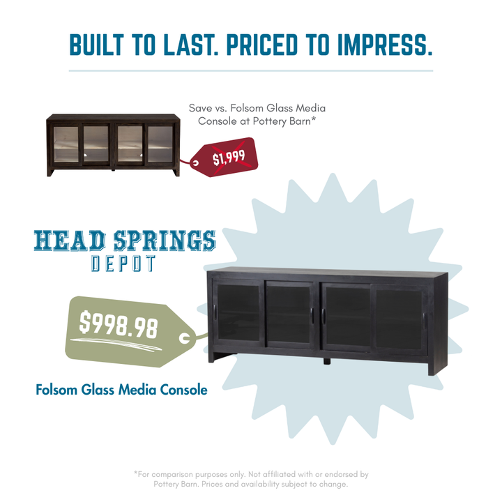 Comparison: Folsom Glass Media Console vs Pottery Barn