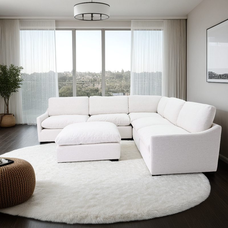 Fox and Roe Nathan Sectional in Nomad Snow