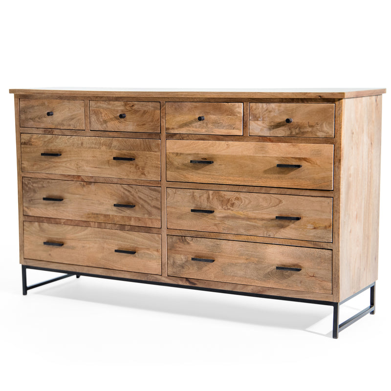 The Fox & Roe Corwin Ten-Drawer Dresser in Washed Walnut Finish