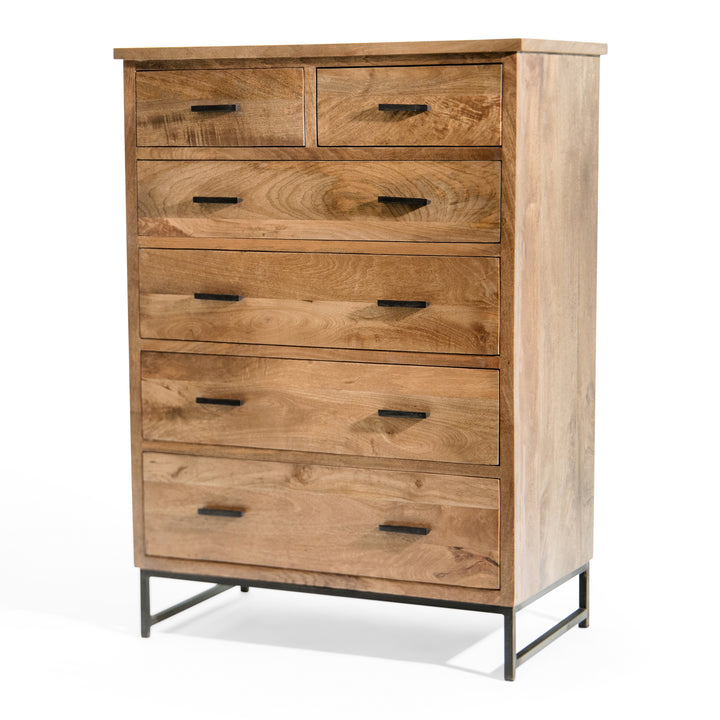 The Fox & Roe Corwin Six-Drawer Chest in Washed Walnut Finish
