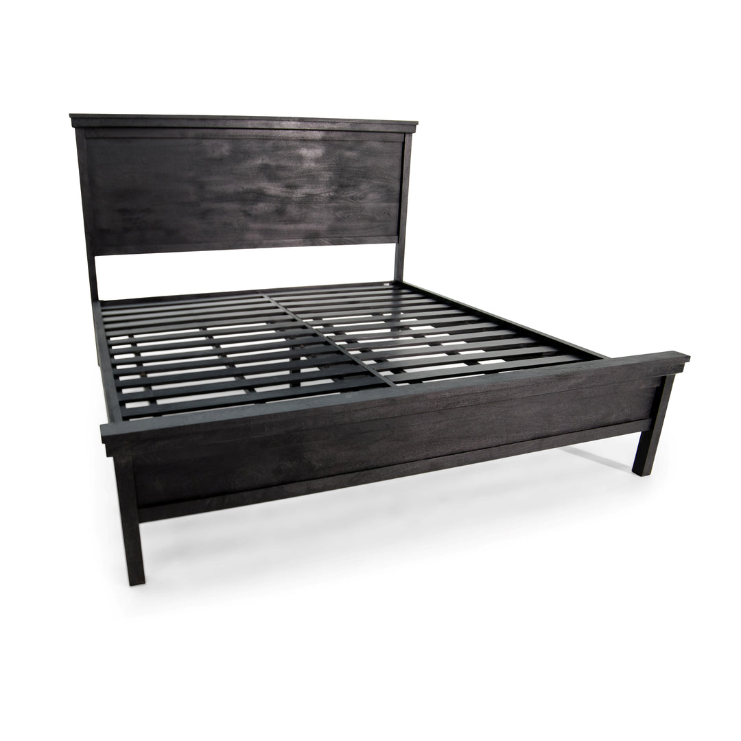 The Fox & Roe Fern Panel Bed in Sandblasted Black Finish