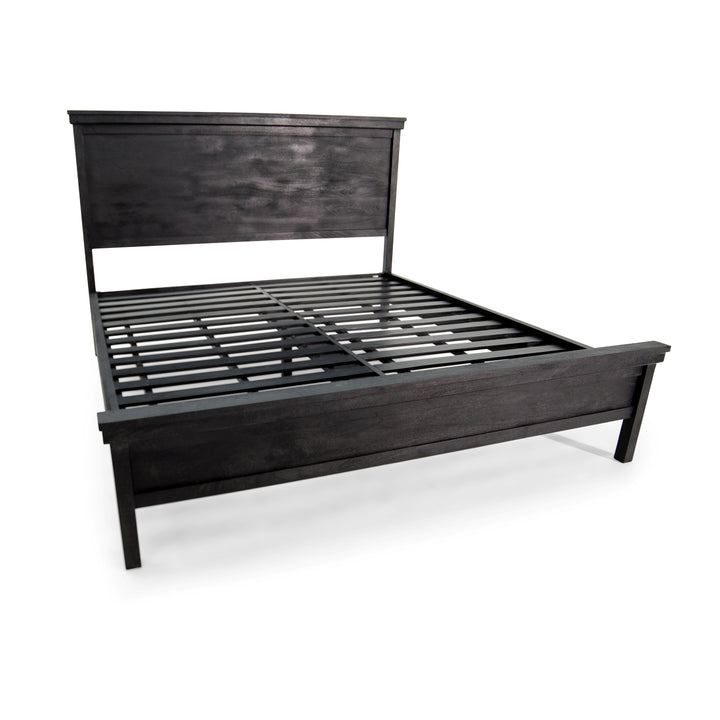 The Fox & Roe Fern Panel Bed in Sandblasted Black Finish