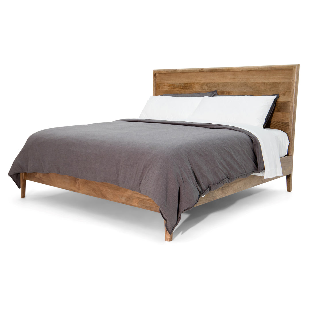 The Fox & Roe Corwin Panel Bed in Washed Walnut Finish